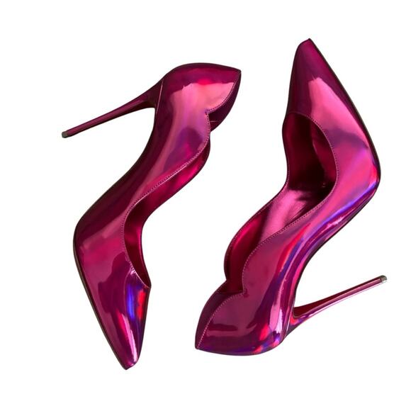 Christian Louboutin Hot Chick 100 Patent Lining in Fuxia Size 39.5 - Picture 5 of 11